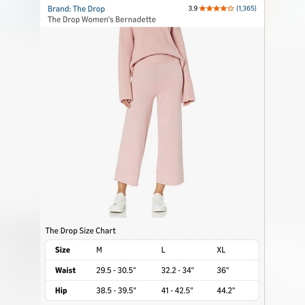 The Drop Bernadette Wide Leg Pants in Soft Pink Size Small